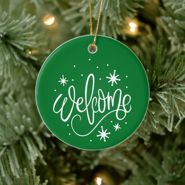 Vinter snöflingor - julgransprydnad keramik (Träd)