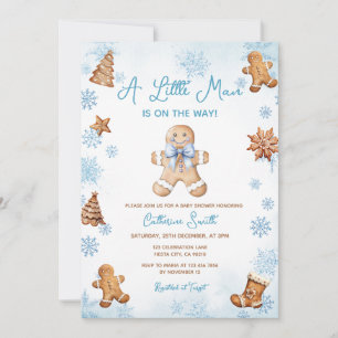 Vinter Snöflingor Pepparkakor Baby Shower Inbjudningar