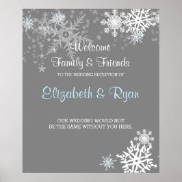 Vinter, Snöflingor, Personligt bröllp VälkomstPost Poster