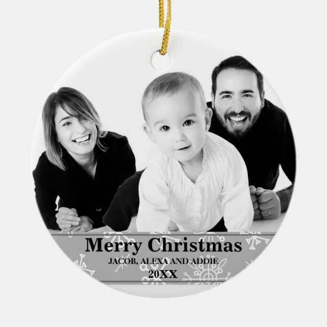 Vinter Snöflingor Photo Jul Ornament (Framsidan)