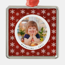 Vinter Snöflingor Photo Namn jul Ornament