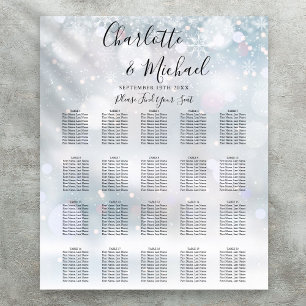 Vinter Snöflingor Skript Bröllop Placeringsplan Poster