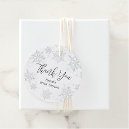 Vinter snöflingor Tack Gåvor Etiketter