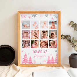 Vinter-snöflummel - första året - fotmilstolpsteck poster