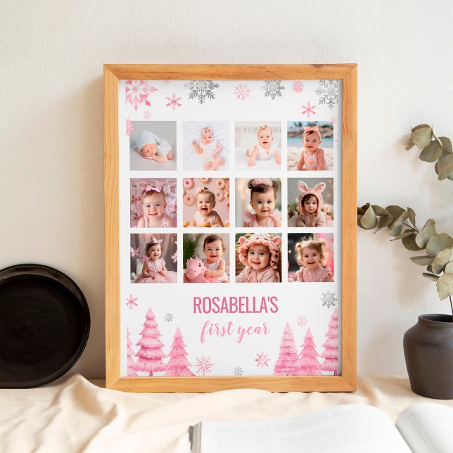 Vinter-snöflummel - första året - fotmilstolpsteck poster (Skapare uppladdad)