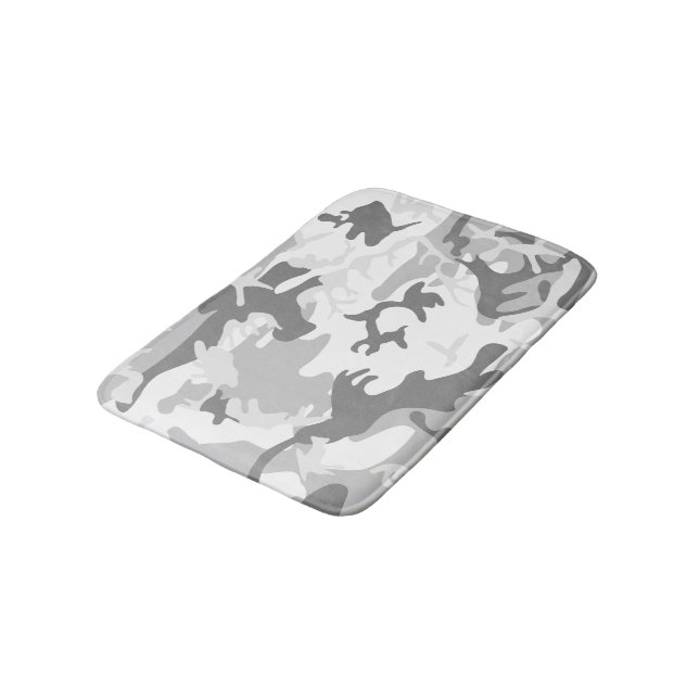 Vinter Snögrå Kamouflage, Militär, Armé Badrumsmatta (Vinklad)