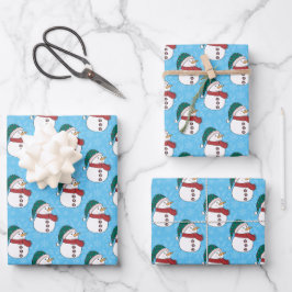 Vinter Snögubbe Cute Blue jul-Helgdag