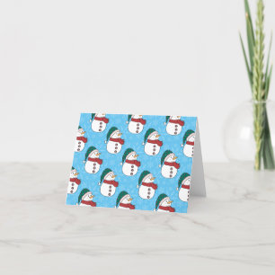 Vinter Snögubbe Cute Blue jul-Helgdag Tack Kort