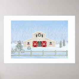 Vinter Snöig Jul Lada Stor Utskrift Poster