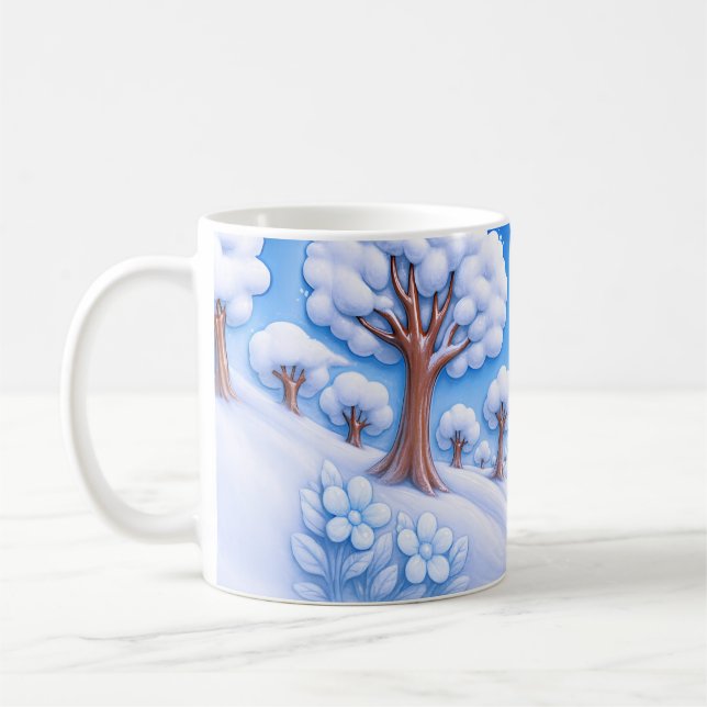 Vinter Snöig Träd Kaffemugg (Vänster)