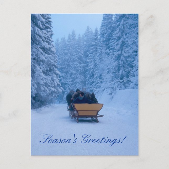 Vinter snöiga årstider hälsningar! helg vykort (Framsida)