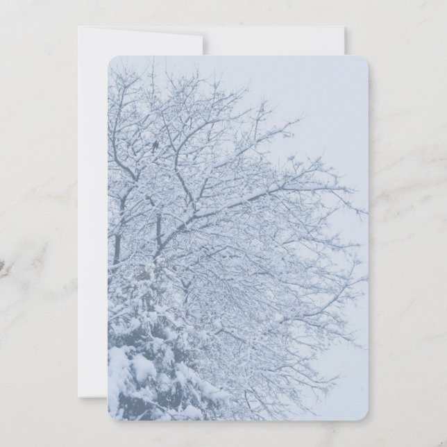 Vinter Snöiga Trädgrenar Inbjudningar (Baksida)
