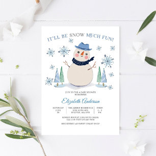 Vinter Snömannen Baby Shower Inbjudan