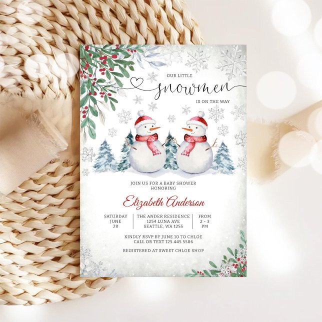 Vinter Snömannen Baby Shower Inbjudan (Skapare uppladdad)