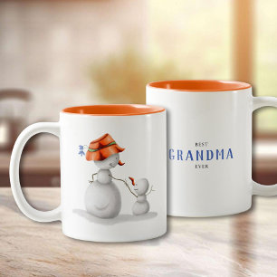 Vinter Snömannen Bästa Mormor Någon Gång Två-Tonad Mugg