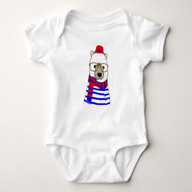 Vinter snömannen design för baby bodysuit t shirt (Framsida)