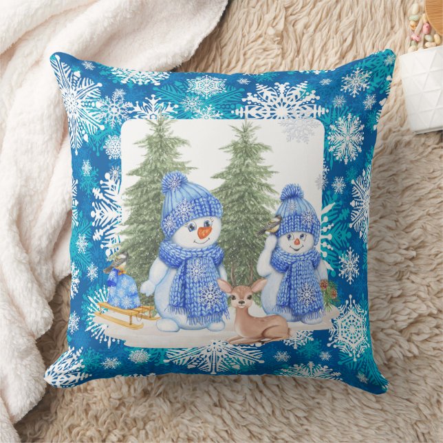 Vinter Snömannen  Kudde (Filt)