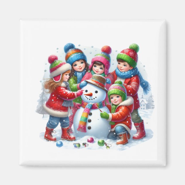 Vinter Snömannen Magnet   (Framsidan)