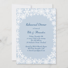 Vinter Snöre om Isig Blue Rehearsal Dinner Inbjuda Inbjudningar