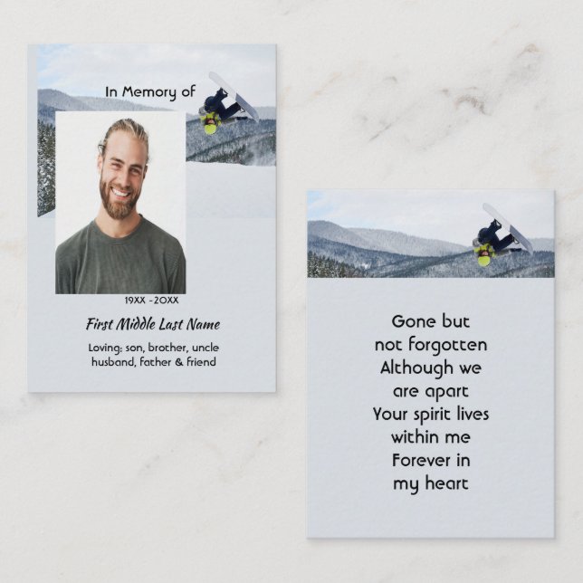 Vinter snowboard minnesgåva (Fram/baksida)