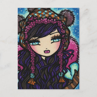 Vinter Snowflake Heart från Ice Girl Art Postcard Vykort