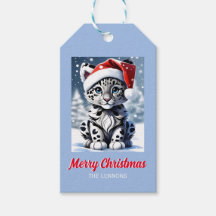 Vinter Snowy Santa Cute Snö Leopard Unge jul