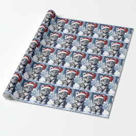 Vinter Snowy Santa Cute Snö Leopard Unge jul Presentpapper
