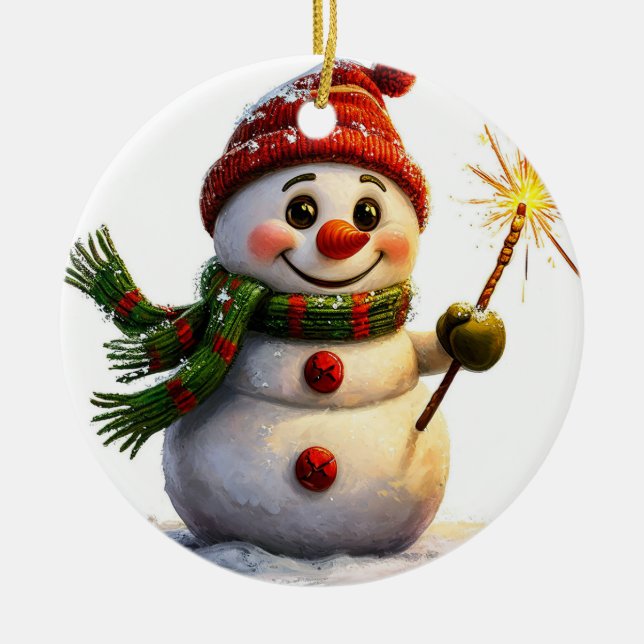 Vinter Snuggelglädje Keramisk Julgransprydnad Pres Keramik (Framsidan)