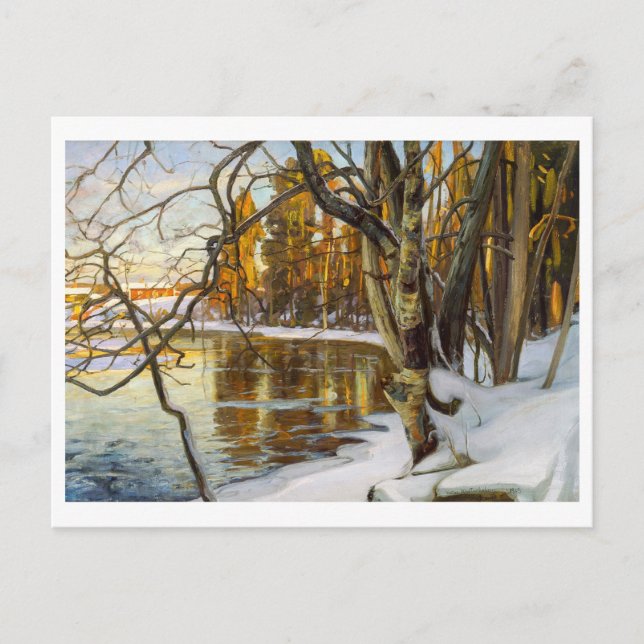 Vinter Sol Målning av Westerholm Vykort (Framsida)