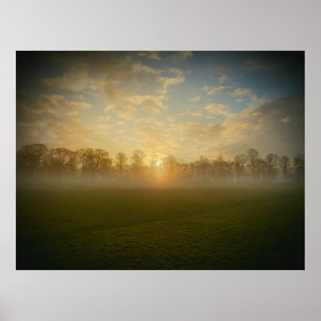 Vinter Sol Stiga upp i parken Poster (Framsidan)