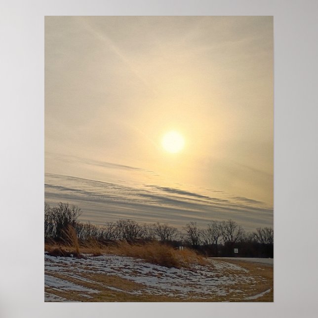 Vinter Solnedgång Poster (Framsidan)