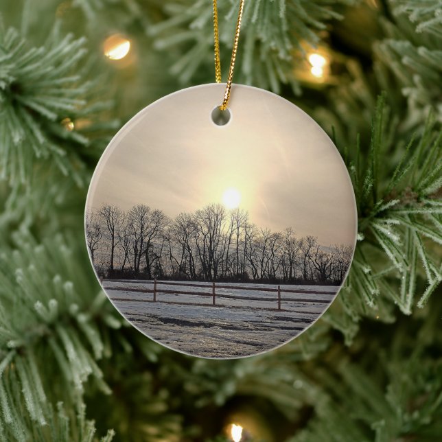 Vinter Solnedgångsdekoration  Julgransprydnad Keramik (Träd)
