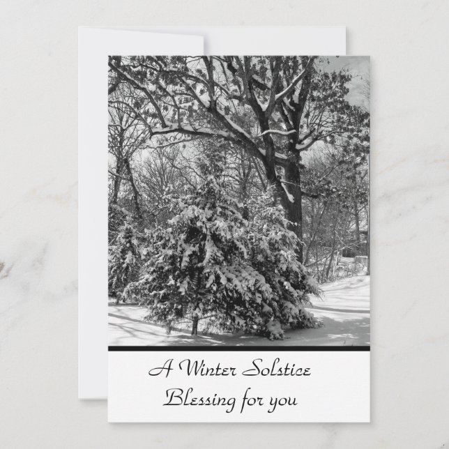 Vinter Solstice Blating Flat Card Julkort (Framsida)