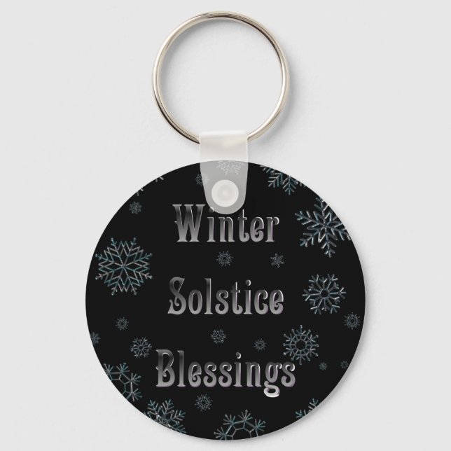 Vinter Solstice Blessings Nyckelring (Framsida)
