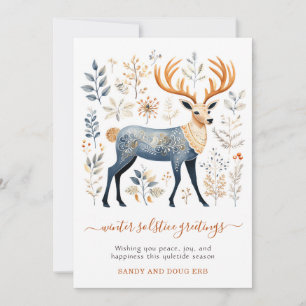 Vinter Solstice Stag Foliage Julkort