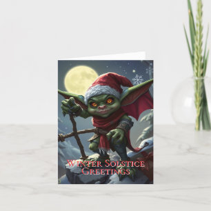 Vinter Solstice Välkomstkort Tomte Helgkort