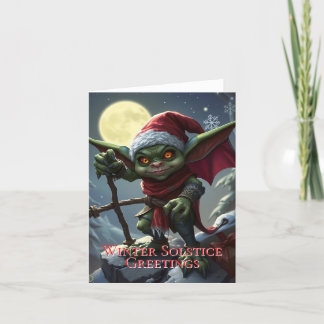 Vinter Solstice Välkomstkort Tomte Helgkort