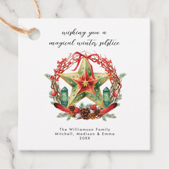 Vinter Solstice WandeStar Helgdag Julull Yule Gåvor Etiketter (Framsida)