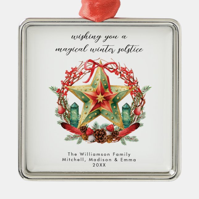 Vinter Solstice WandeStar Helgdag Julull Yule Julgransprydnad Metall (Framsidan)