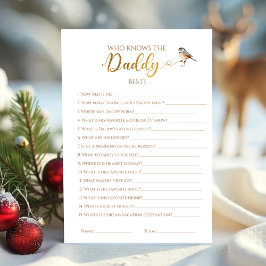 Vinter som känner pappa Best Baby Shower-spelet Inbjudningar