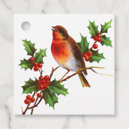 Vinter Songbird på Märkrn Berry Gren Helgdag Gift Gåvor Etiketter