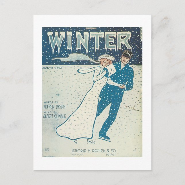 Vinter Songbook Cover Vykort (Framsida)