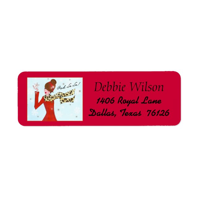 Vinter Sparkles av Diva / Oj La! Returadress Etikett (Framsidan)