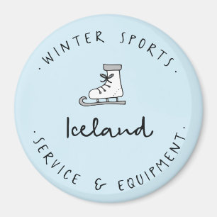 Vinter Sport Ice Skate Magnet