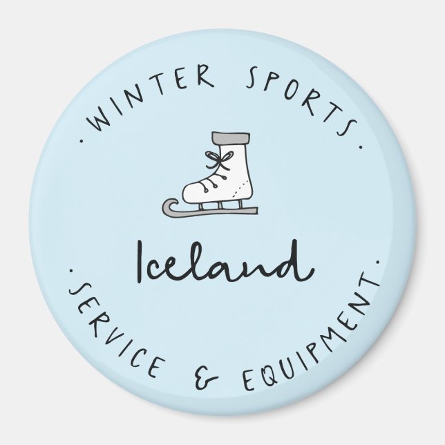Vinter Sport Ice Skate Magnet (Framsidan)