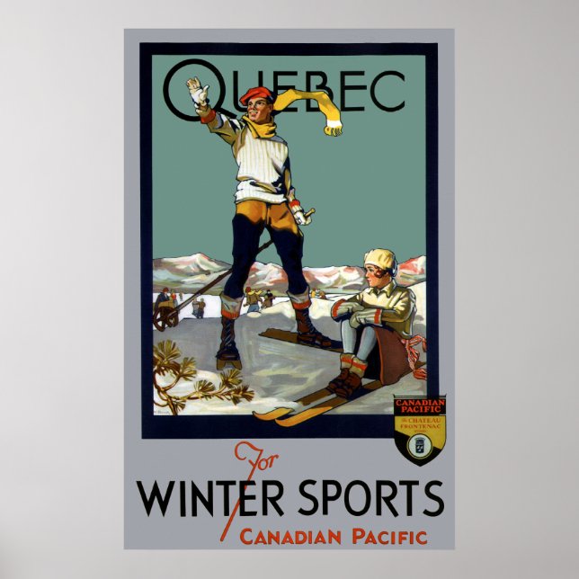 VINTER SPORTS QUEBEC TRAVEL 1930 POSTER (Framsidan)