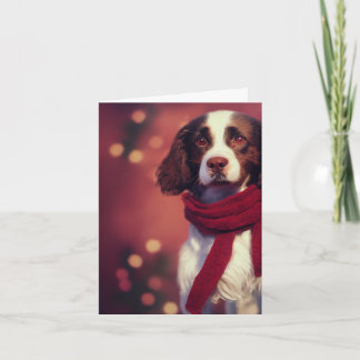 Vinter Springer Spanine Puppy Greeting Card Kort