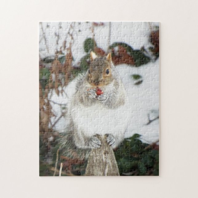 Vinter Squirrel Puzzle Pussel (Vertikal)