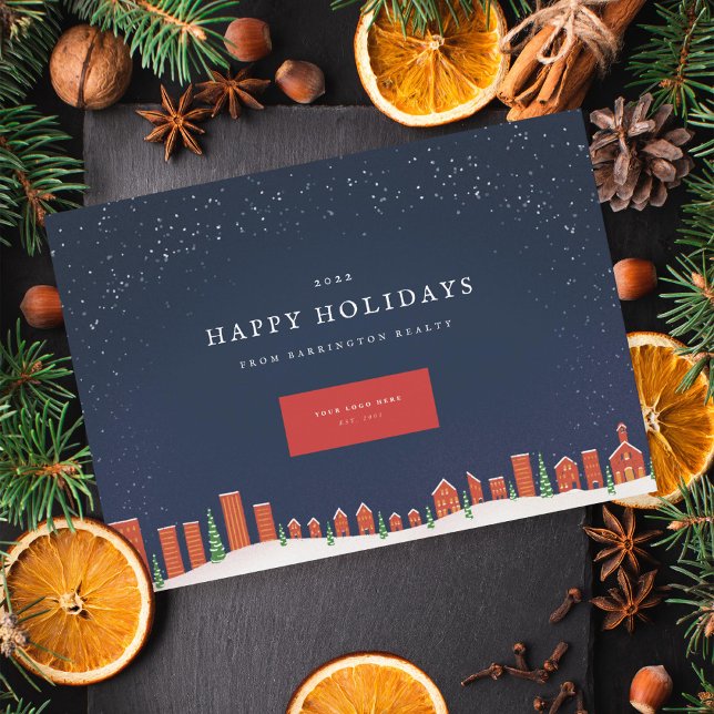 Vinter staden landskapsbild företags julkort (Skapare uppladdad)