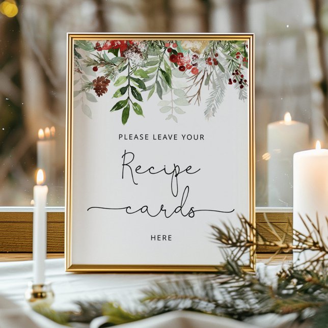 Vinter städsegrön lämna ditt receptkort här poster (Skapare uppladdad)